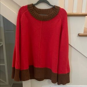 Maeve Anthropologie Red and Brown Women's Sweater